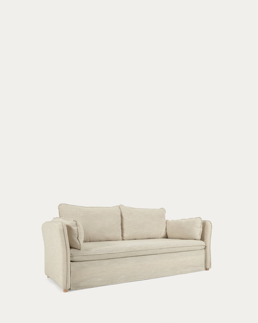 Sofá Cama de Espuma altura 20 cm tela tipo lino
