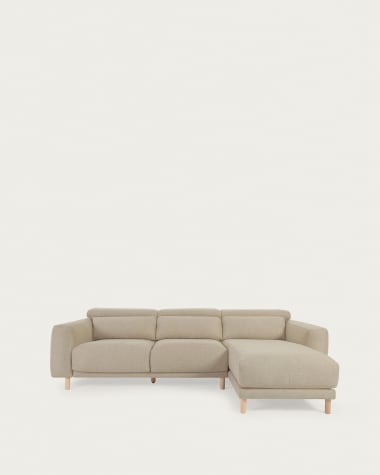 Singa 3-Sitzer Sofa mit Chaiselongue rechts beige 296 cm