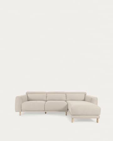 Singa 3-Sitzer Sofa mit Chaiselongue rechts weiß 296 cm