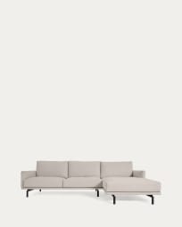 Galene 3 seater sofa with right-hand chaise longue in beige, 254 cm
