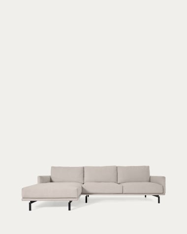 Galene 3 seater sofa with left-hand chaise longue in beige, 254 cm