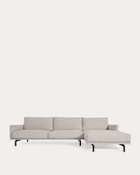 Galene 4 seater sofa with right-hand chaise longue in beige, 314 cm