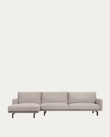 Galene 4 seater sofa with left-hand chaise longue in beige, 314 cm