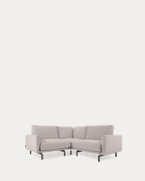 Galene 3 seater corner sofa in beige, 207 x 207 cm