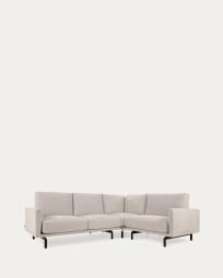 Galene 3 seater corner sofa in beige, 267 x 207 cm