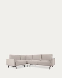 3θ γωνιακός καναπές Galene, μπεζ, 207 x 267 εκ