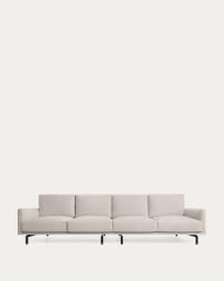 Galene 4 seater sofa in beige, 334 cm