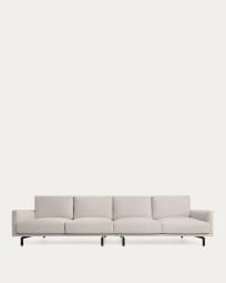 Galene 4 seater sofa in beige, 414 cm