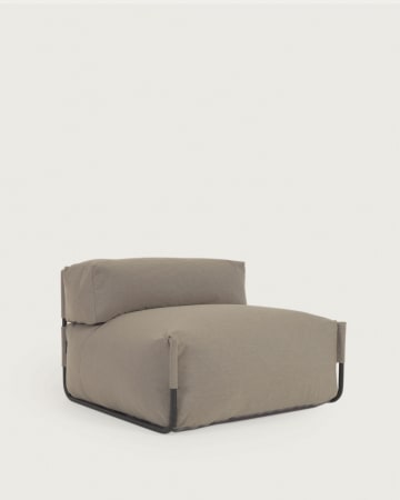 Puf sofà modular amb respatller 100% exterior Square verd i alumini negre 101 x 101 cm