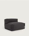 Pufe-sofá modular encosto 100% exterior Square cinza-escuro e alumínio preto 101 x 101 cm