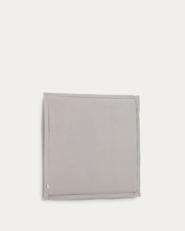 Tanit Bettkopfteil mit abnehmbarem Bezug aus Leinen grau für Bett von 90 cm