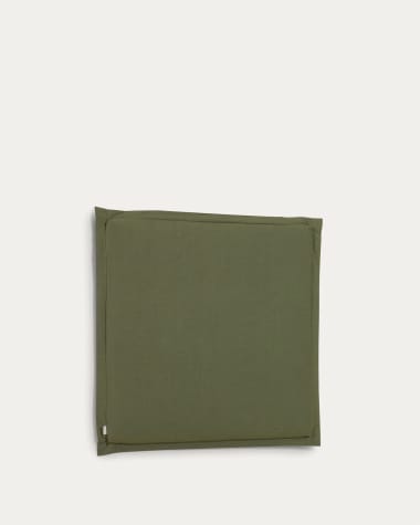 Tanit Bettkopfteil mit abnehmbarem Bezug aus Leinen grün für Bett von 90 cm