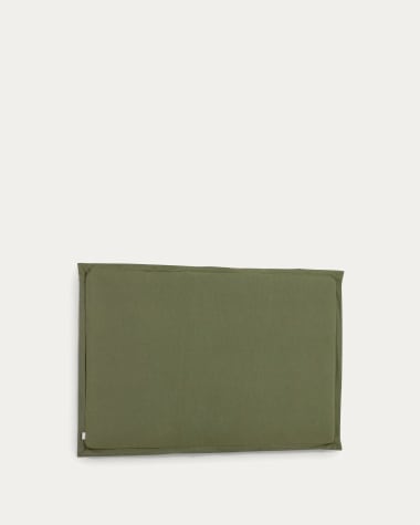 Tanit Bettkopfteil mit abnehmbarem Bezug aus Leinen grün für Bett von 160 cm