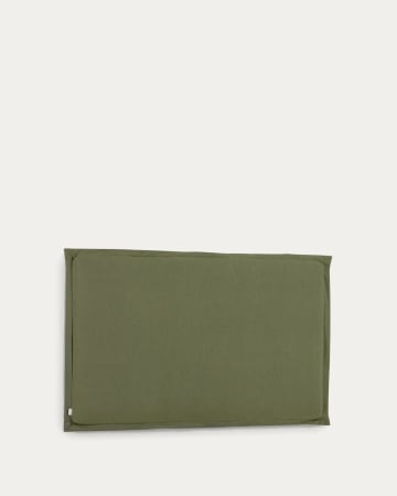 Tanit Bettkopfteil mit abnehmbarem Bezug aus Leinen grün für Bett von 180 cm