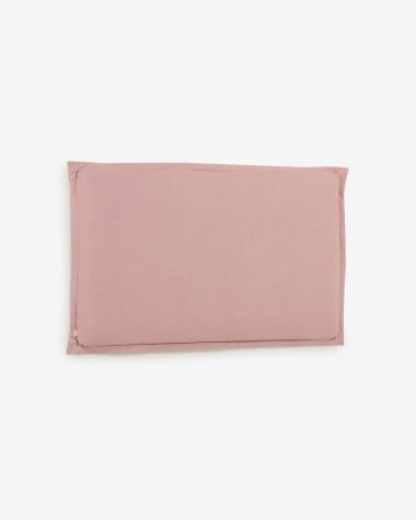 Tête de lit déhoussable Tanit en lin rose pour lit de 180 cm