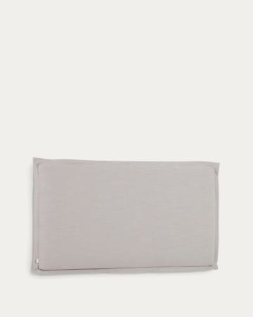 Tanit Bettkopfteil mit abnehmbarem Bezug aus Leinen grau für Bett von 200 cm