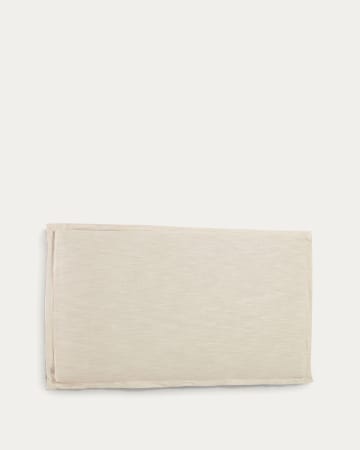 Tanit Bettkopfteil mit abnehmbarem Bezug aus Leinen weiß für Bett von 200 cm