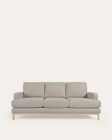 Mihaela 3-zitsbank in grijze schapenvacht 203 cm