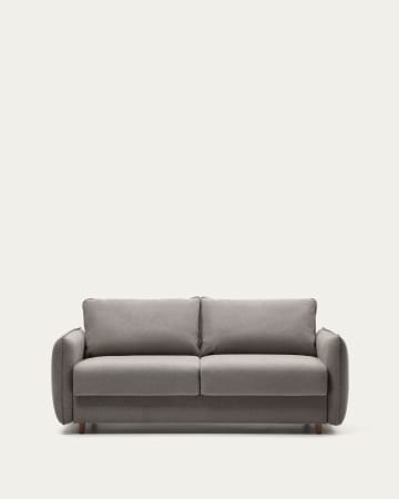 Carlota 2 seater sofa bed in grey chenille, 140 cm
