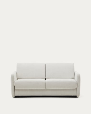 Nuala pearl-coloured 3-seater sofa bed, 184 cm