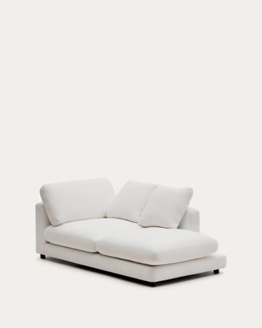 Gala right chaise longue in white, 193 x 105 cm
