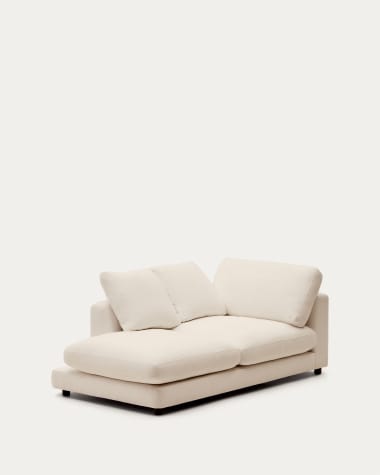 Gala left chaise longue in beige, 193 x 105 cm