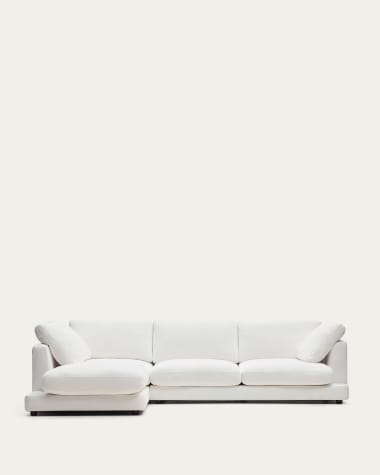 Gala 4-Sitzer-Sofa mit Chaiselongue links weiß 300 cm