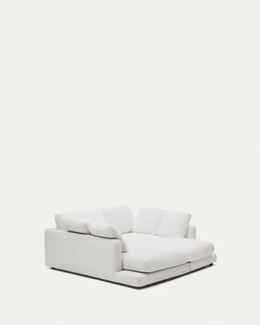 Gala 3 seater sofa with double chaise longue in white, 210 cm