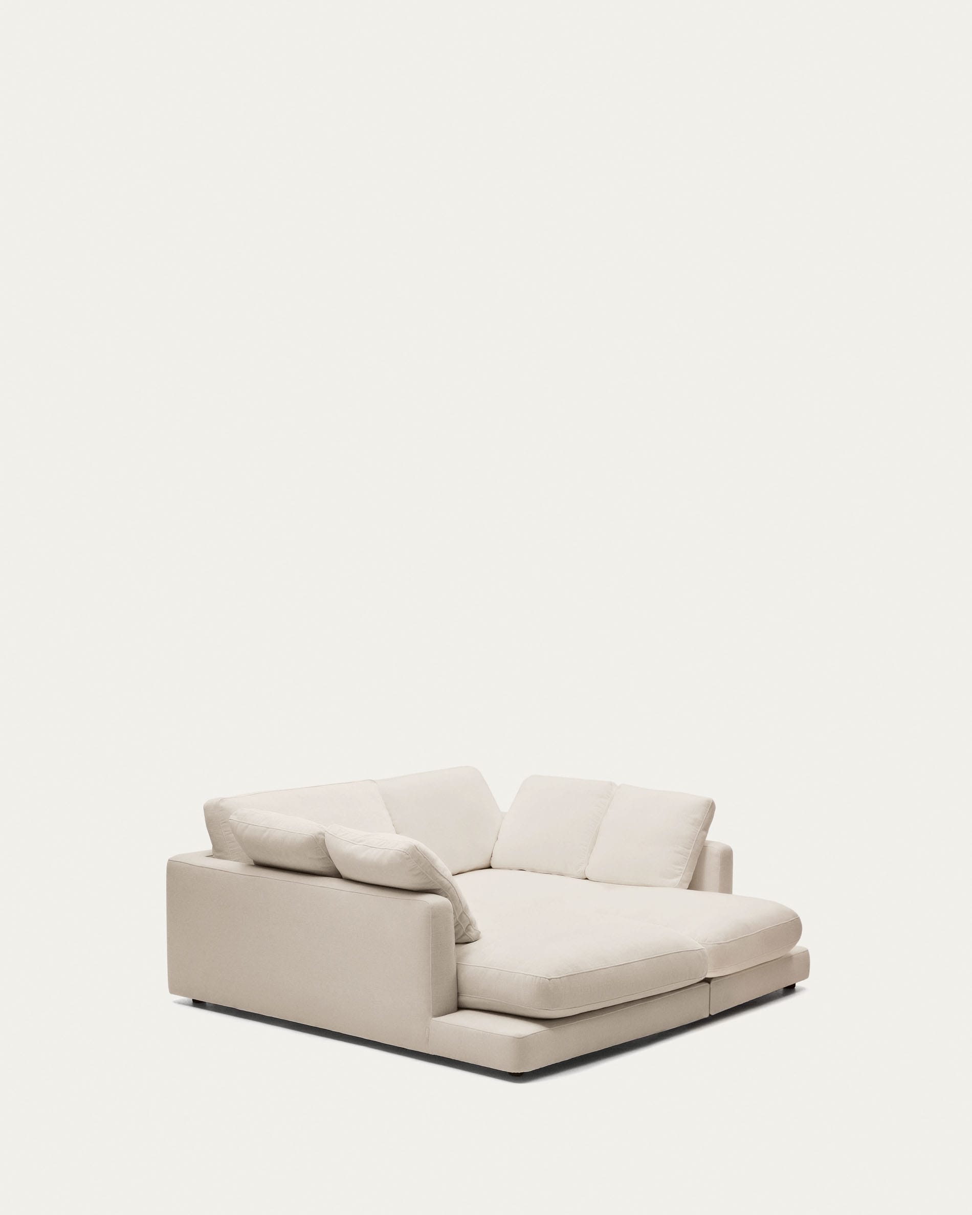 Intiem Op het randje residentie Gala 3-zitsbank met dubbele chaise longue beige 210 cm | Kave Home
