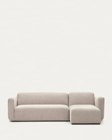 Neom 3 seater modular sofa, right/left chaise longue in beige, 263 cm