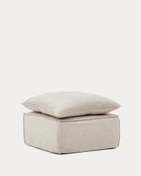 Pouf sfoderabile Anarela con cuscino di lino beige 80 X 80 cm