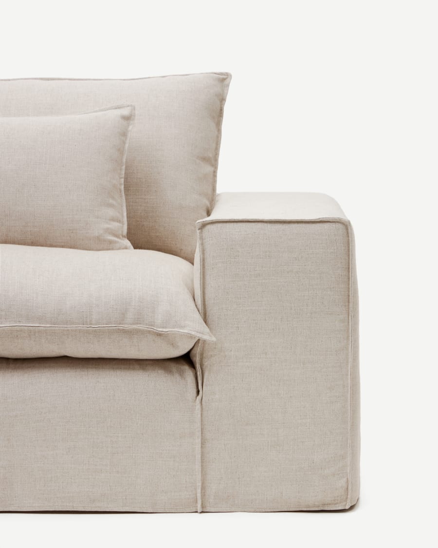 Fodera per divano Anarela 3 posti di lino beige