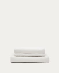 Nora 3-seater sofa cover in ecru linen and cotton