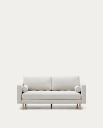 Sofá Debra 2 plazas de chenilla perla y patas con acabado natural 182 cm