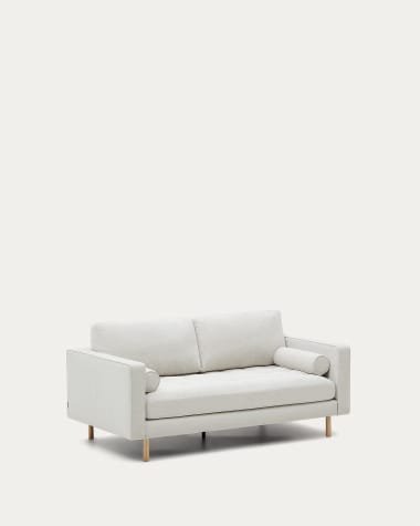 Canapé  Debra 2 places en  chenille perle pieds finition naturelle 182 cm