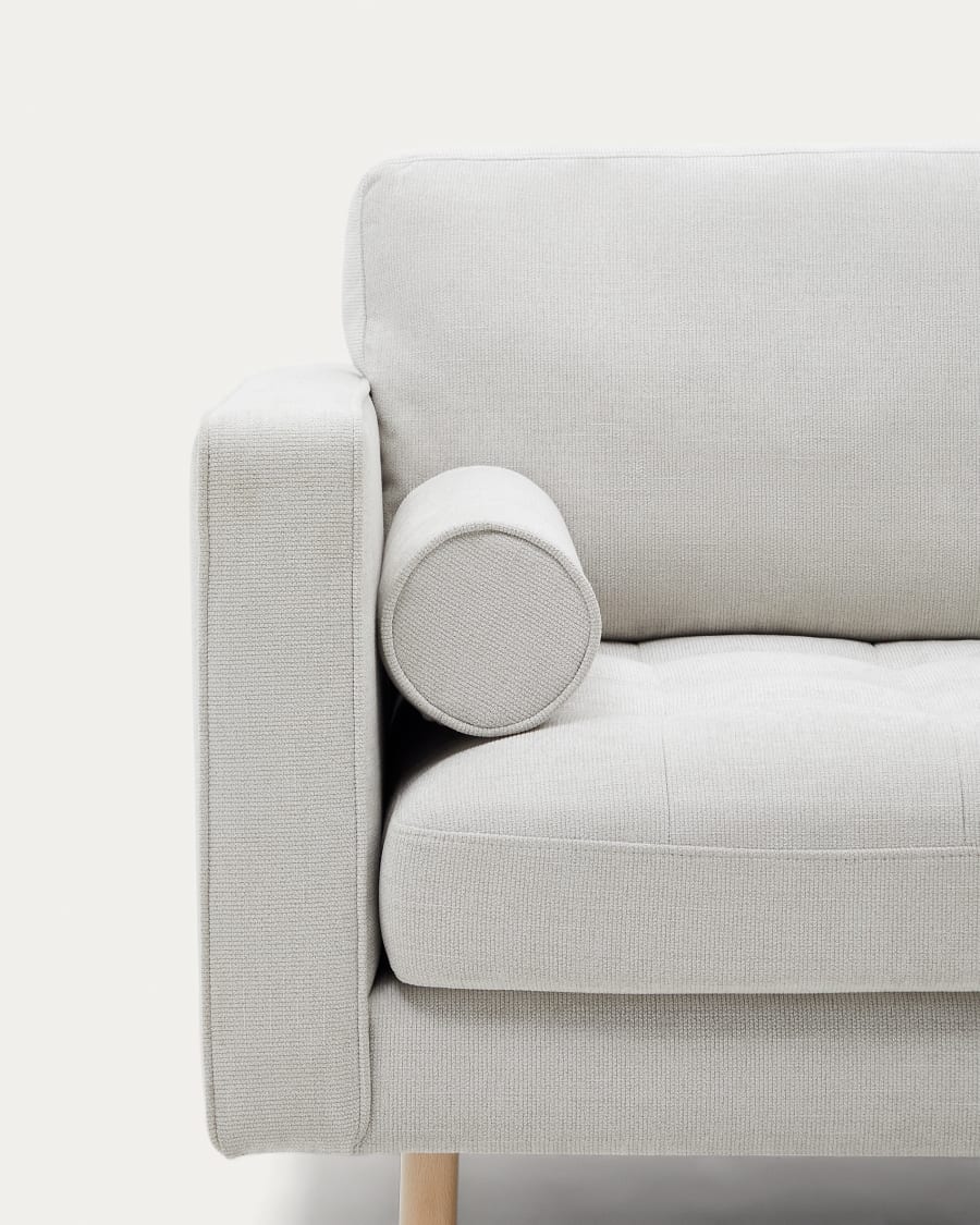 | Debra cm Beine mit Finish 2-Sitzer-Sofa in perlfarbener natur Chenille Kave Bezug Home Fußablage 182 mit
