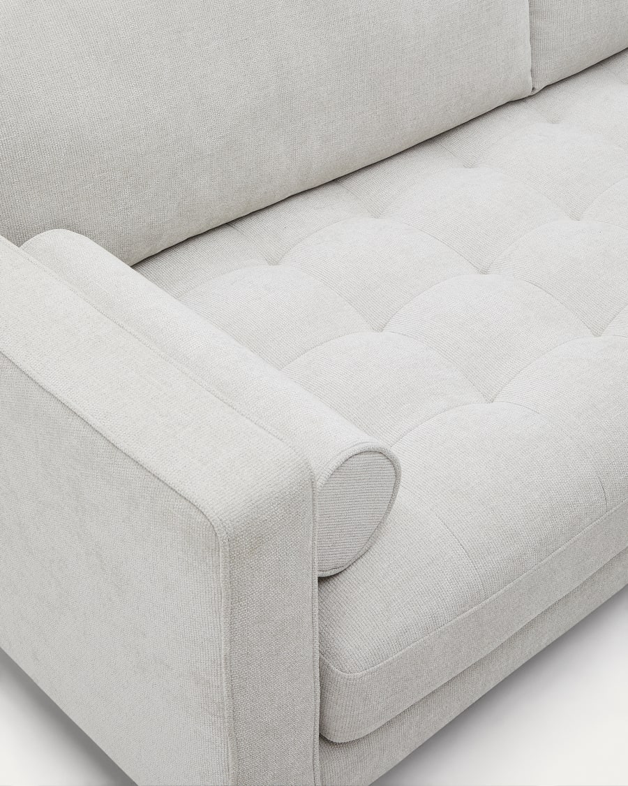 Debra 2-Sitzer-Sofa mit | perlfarbener Fußablage natur mit in Bezug Beine Chenille cm 182 Home Finish Kave