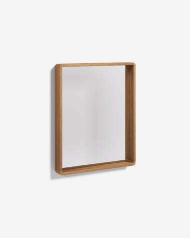 Espelho Kuveni de madeira maciça de teca 80 x 65 cm