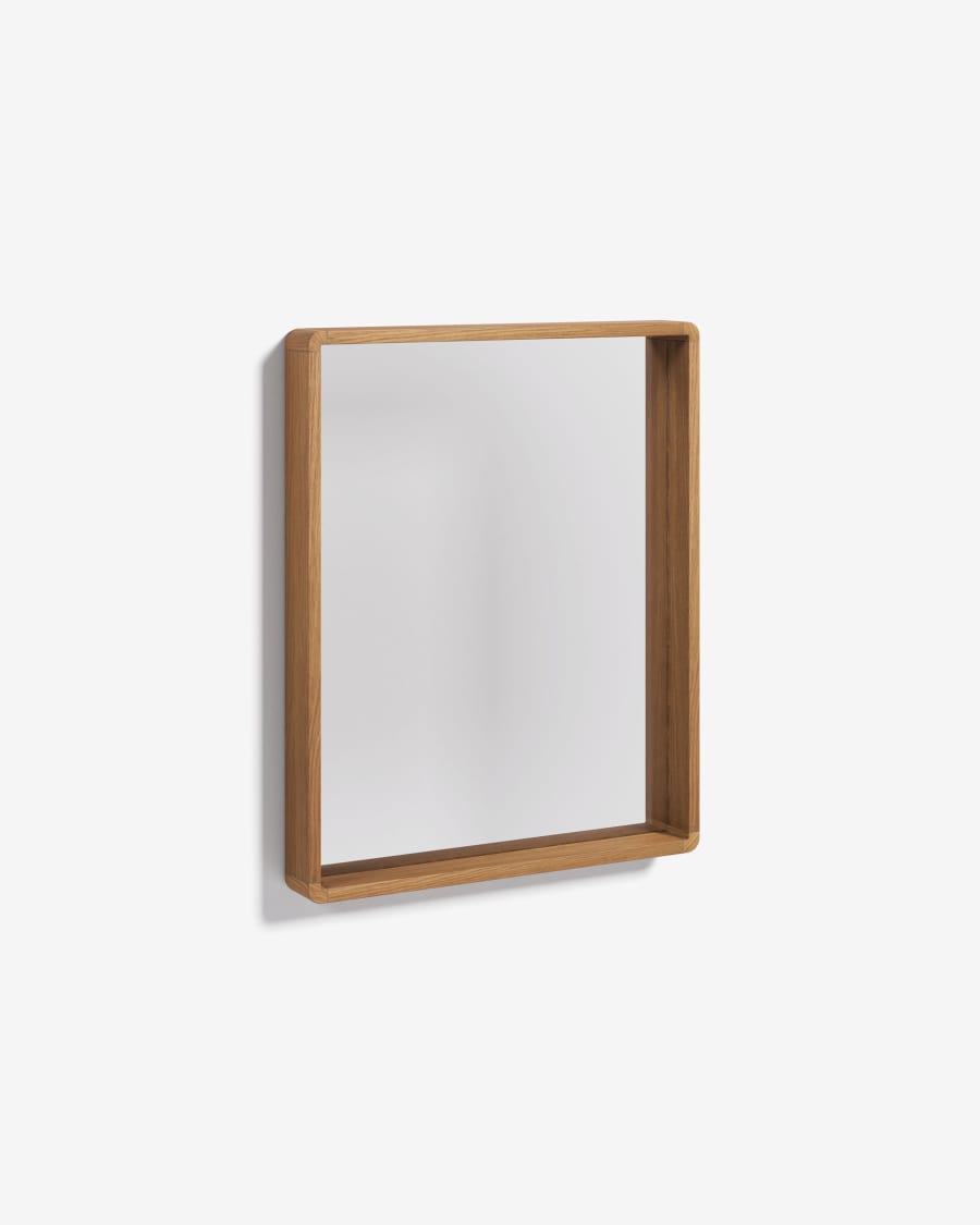 Armario con espejo de baño Parana de madera maciza de teca 100 x