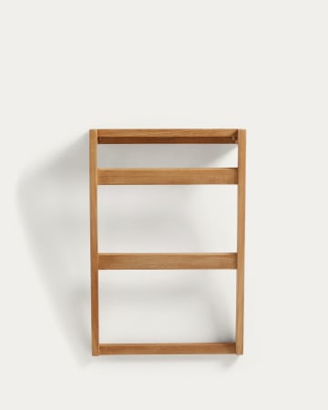 Porte-serviettes mural Kuveni en bois massif de teck 40 x 63 cm