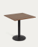 Tiaret table in a walnut wood finish with metal leg in a painted black finish, 69.5x69.5cm