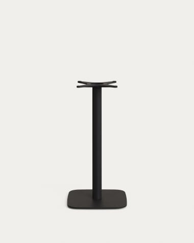 Noga do wysokiego stołu barowego Dina z kwadratową, metalową podstawą, malowana na czarno