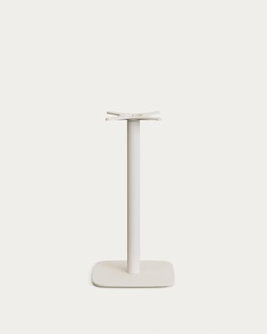 Dina high bar-table leg with square metal base in a painted white finish