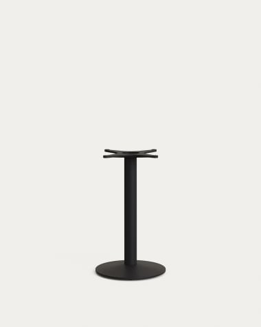 Pied de table de bar Esilda à base ronde petite en métal avec finition peinte noir