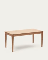 Yain extendable table with oak veneer and solid oak, 160 (220) x 80 cm