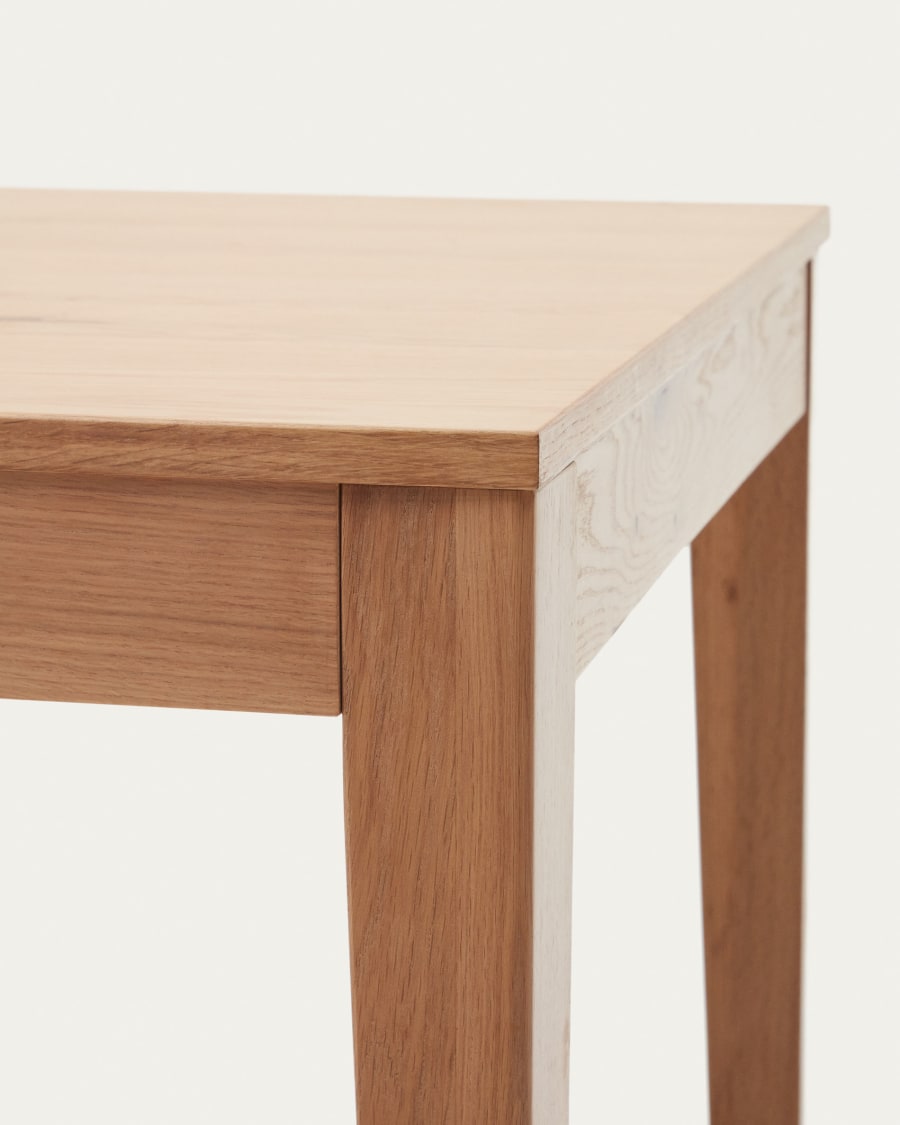 Mesa extensible Yain de chapa y madera maciza de roble 120 (180) x