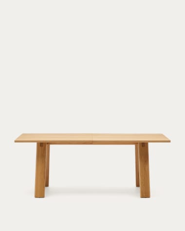 Uitschuifbare tafel Arlen van fineer en massief eikenhout met een natuurlijke afwerking 200 (250) x 95 cm FSC Mix Credit