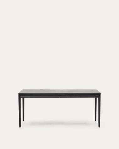 Tavolo allungabile Lenon in impiallacciatura e legno massello di rovere nero 160(240)x90cm FSC Mix Credit