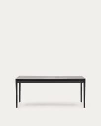 Tavolo allungabile Lenon in impiallacciatura e legno massello di rovere nero 160(240)x90cm