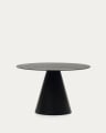 Στρογγυλό τραπέζι Wilshire από γυαλί tempered και μέταλλο σε μαύρο φινίρισμα Ø 120 εκ.
